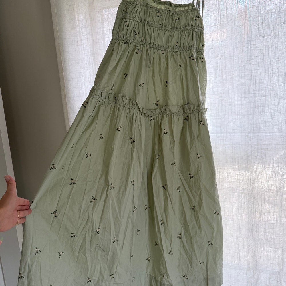 En Saison Mint Green Tiered Midi Dress with Tie Straps - Picture 4 of 7